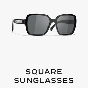 Chanel sunglasses worn once with white lettering on sides.